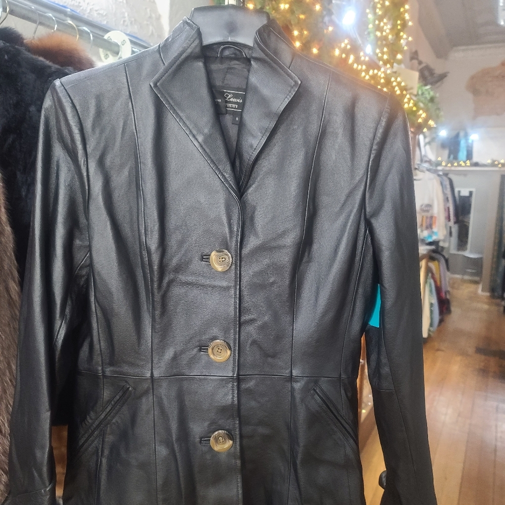 Women's  black Terry Lewis leather jacket small